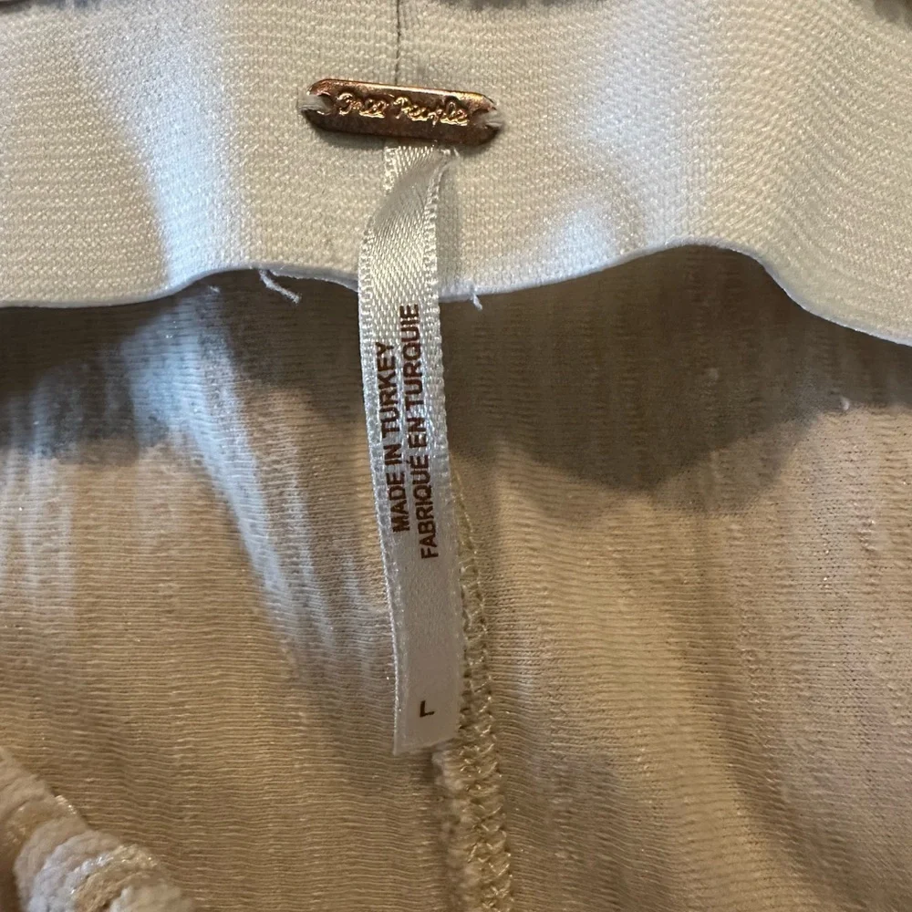 Free people pull on velvet flare pants high waisted Large cream